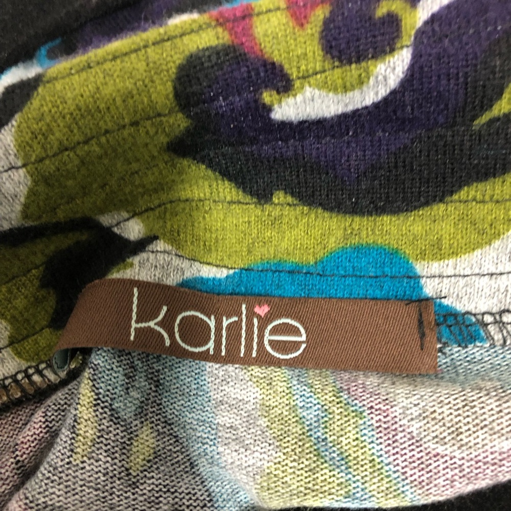 Karlie Long Sleeve Knit Dress‎ Sz Small-Medium Tags Missing Multicolor Abstract - Picture 12 of 13